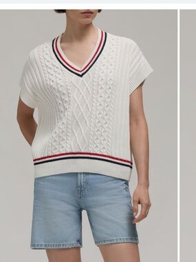 NWT Hunter Stripe Cable Stitch Sweater Vest Sz S